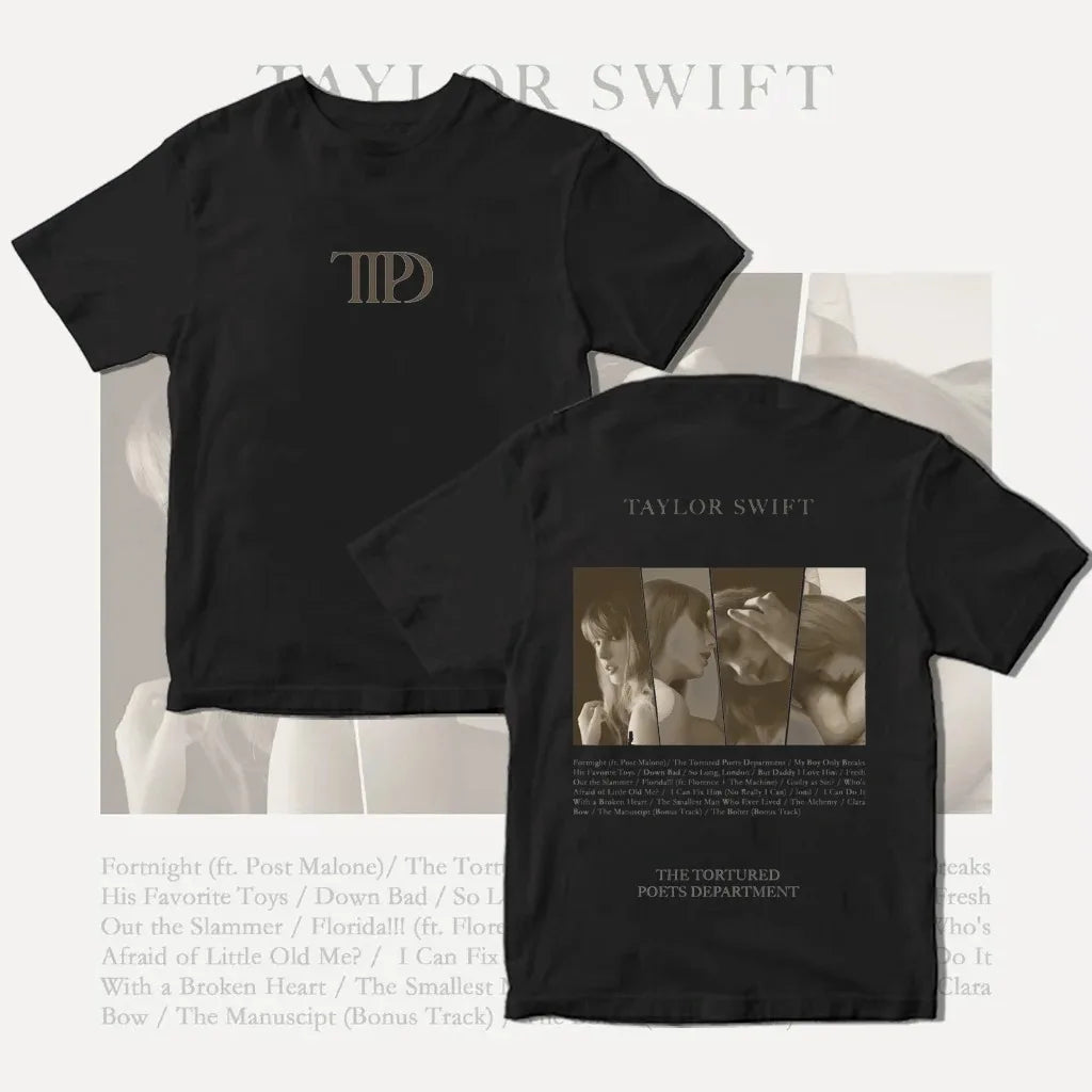 April 19Th TS New Album the Tortured Poets Department Tshirt Causal Cotton Men'S Women Short Sleeve Tees High Quality Summer Top